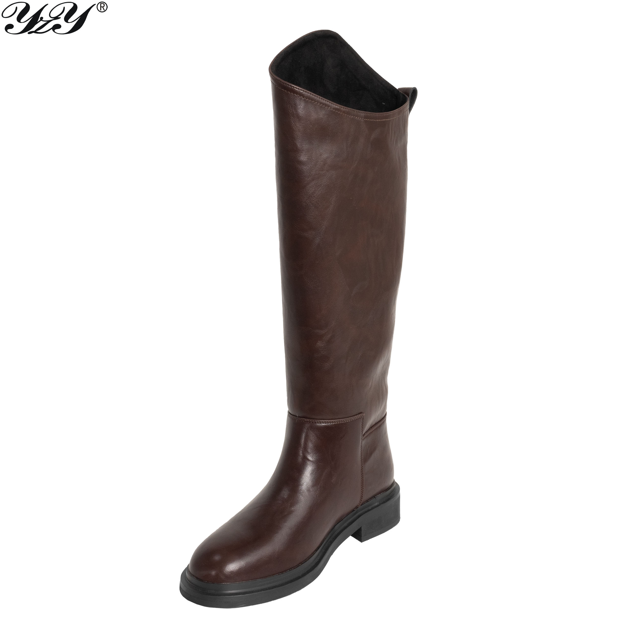 YZY Wholesale Women burgundy Knee High Boots with PU leather