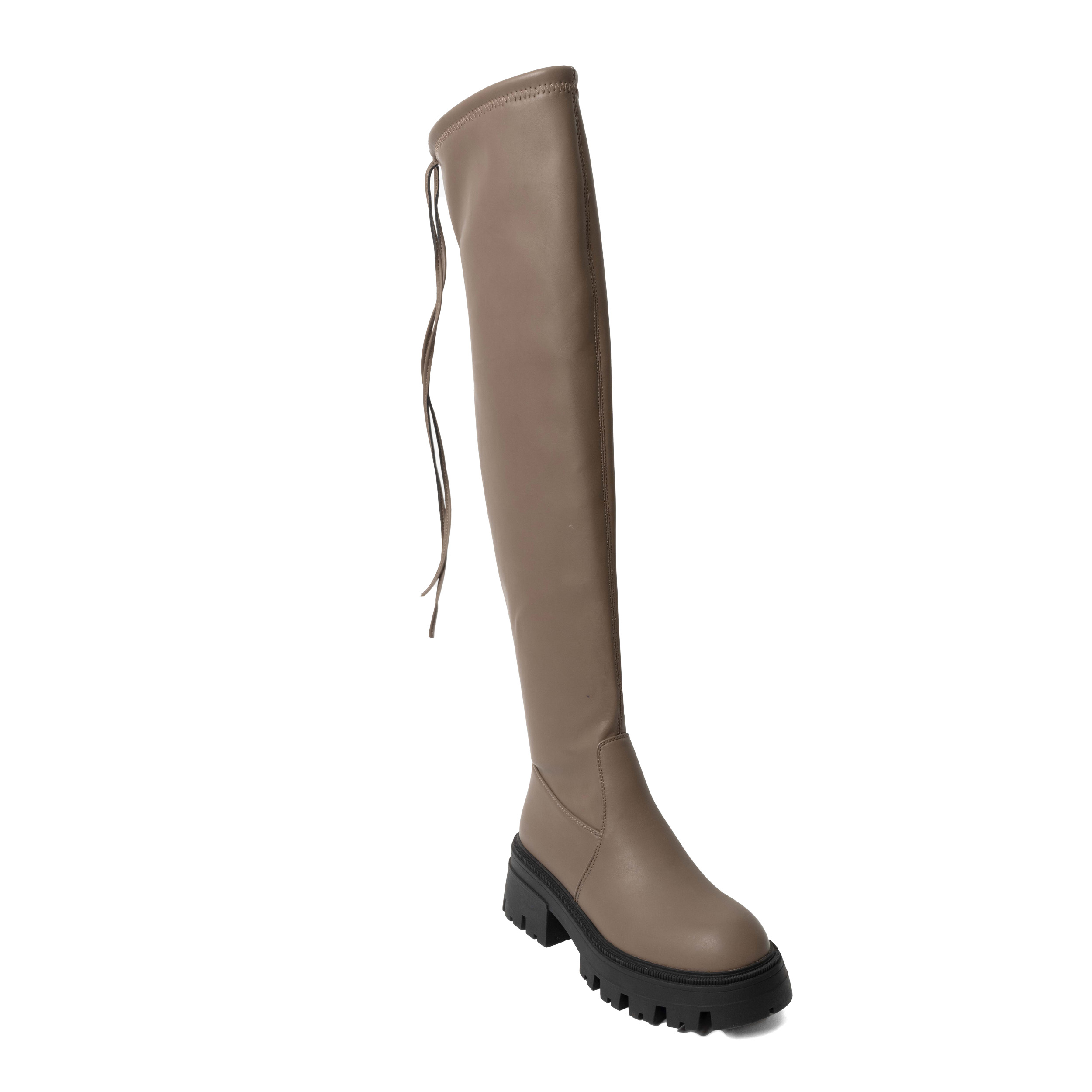 YZY Wholesale women brown platform over the knee boots with PU