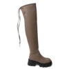 YZY Wholesale women brown platform over the knee boots with PU