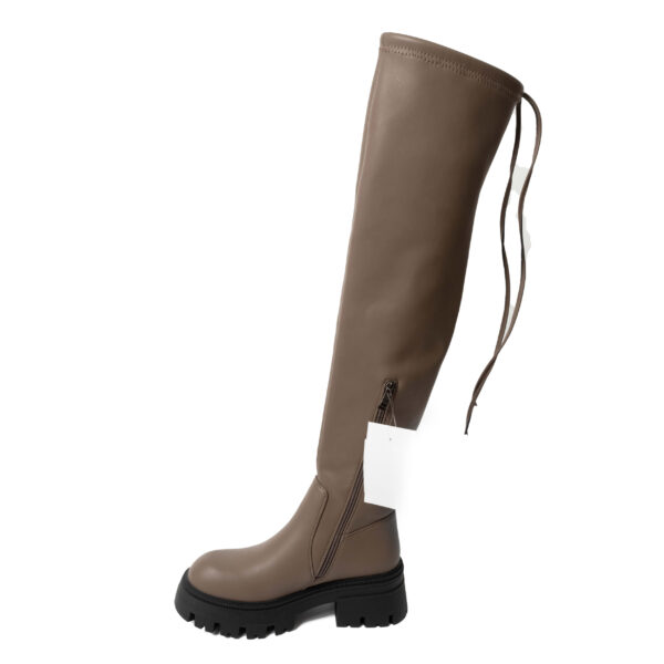 YZY Wholesale women brown platform over the knee boots with PU