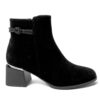 YZY Wholesale Women Black Microfiber Heeled Boots