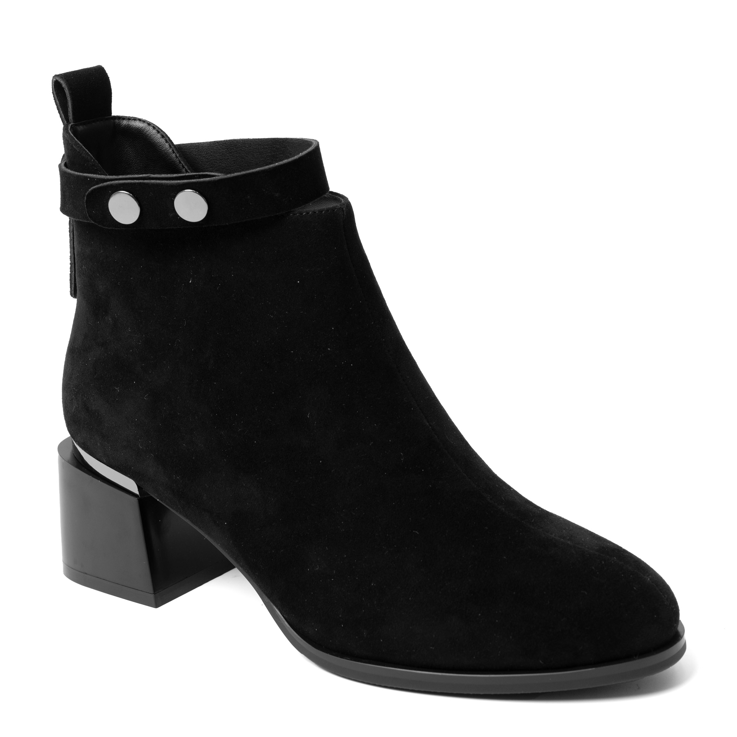 YZY Wholesale Women’s Black Microfiber Heeled Boots