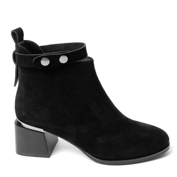 YZY Wholesale Women’s Black Microfiber Heeled Boots