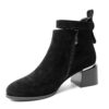 YZY Wholesale Women’s Black Microfiber Heeled Boots