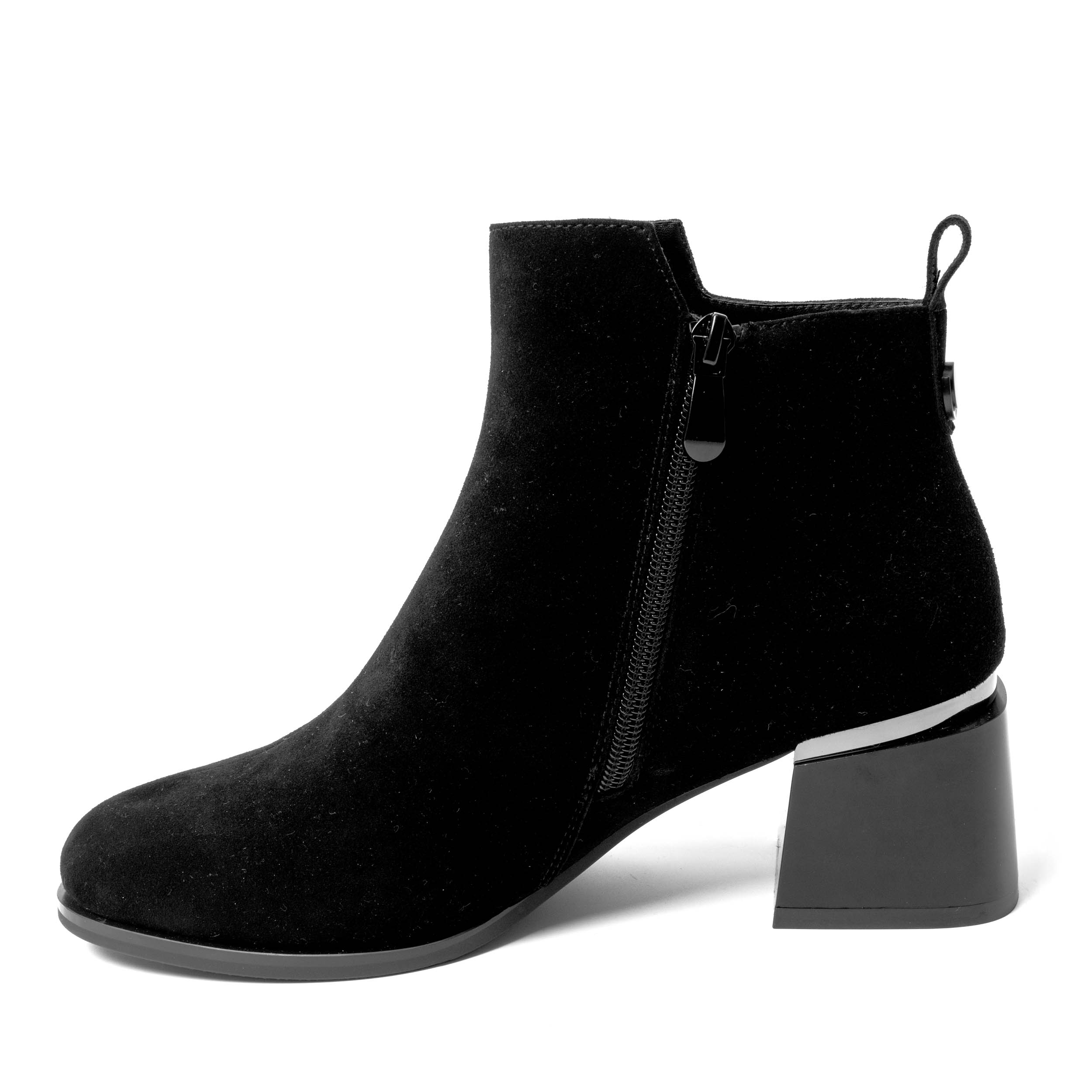 YZY Wholesale Women’s Black Microfiber Heeled Boots