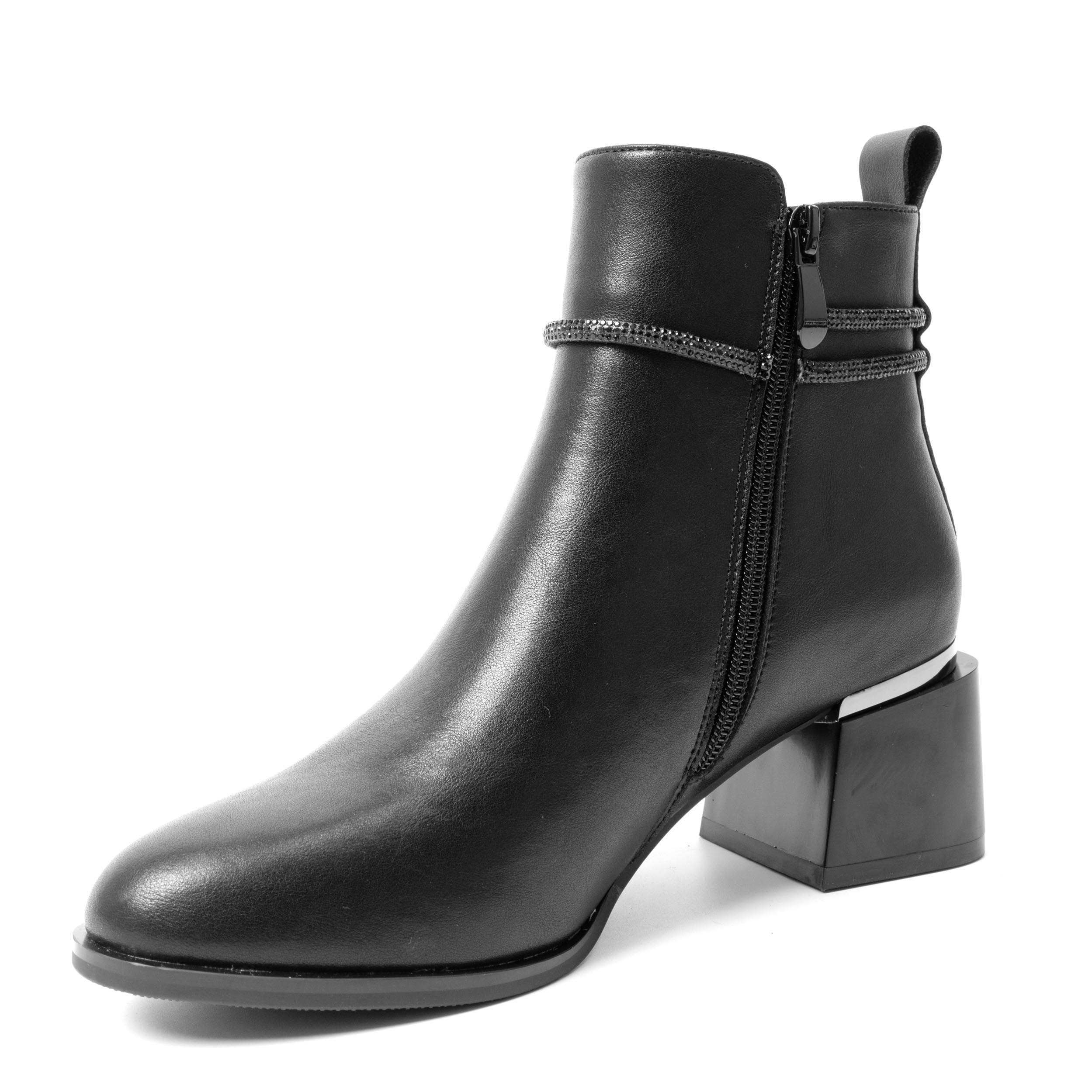 YZY Wholesale Women’s Black PU and Microfiber Heeled Ankle Boots