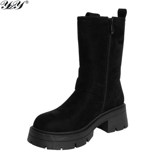 women ankle boots with black genuine leather