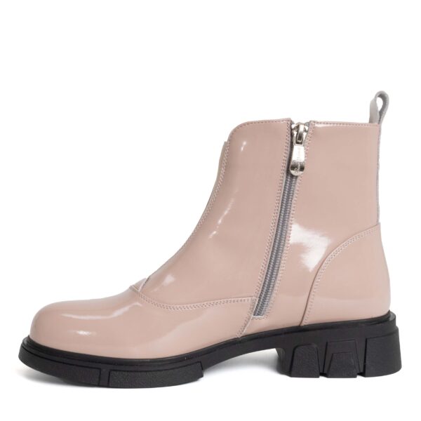 women work boots with pink patent leather