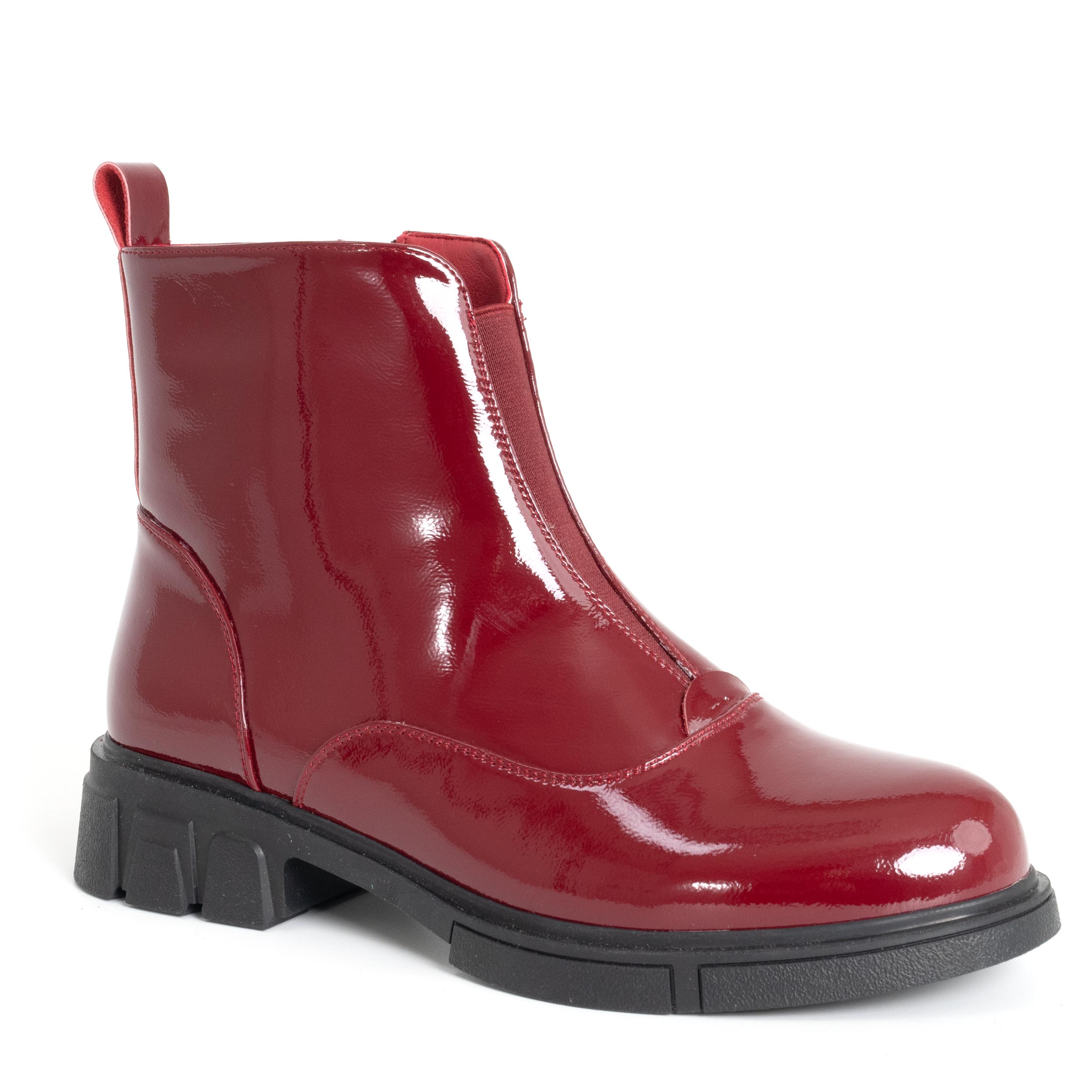 YZY Wholesale Women work boots with burgundy patent leather