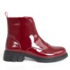 YZY Wholesale Women work boots with burgundy patent leather