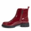 YZY Wholesale Women work boots with burgundy patent leather