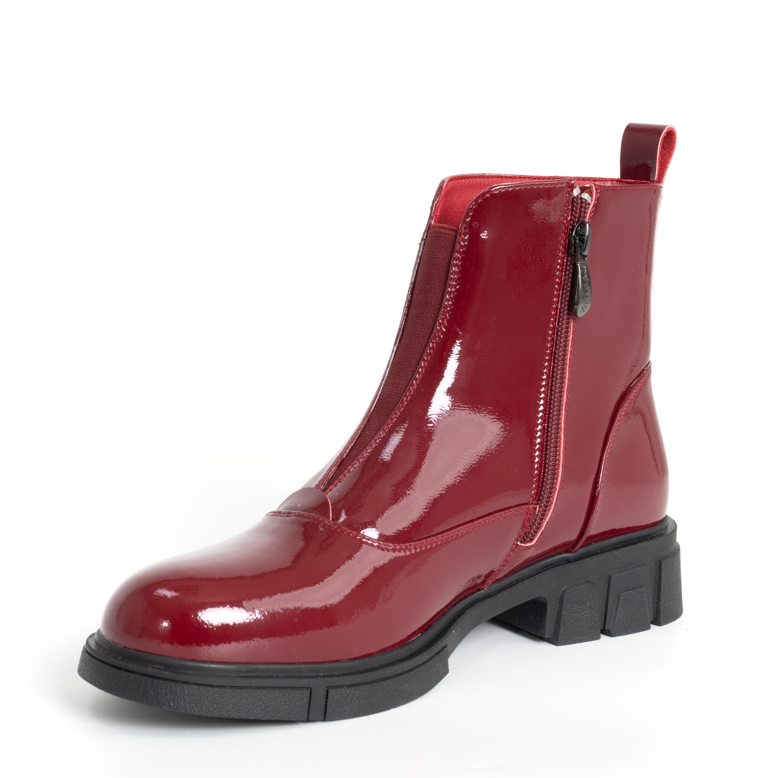 YZY Wholesale Women work boots with burgundy patent leather