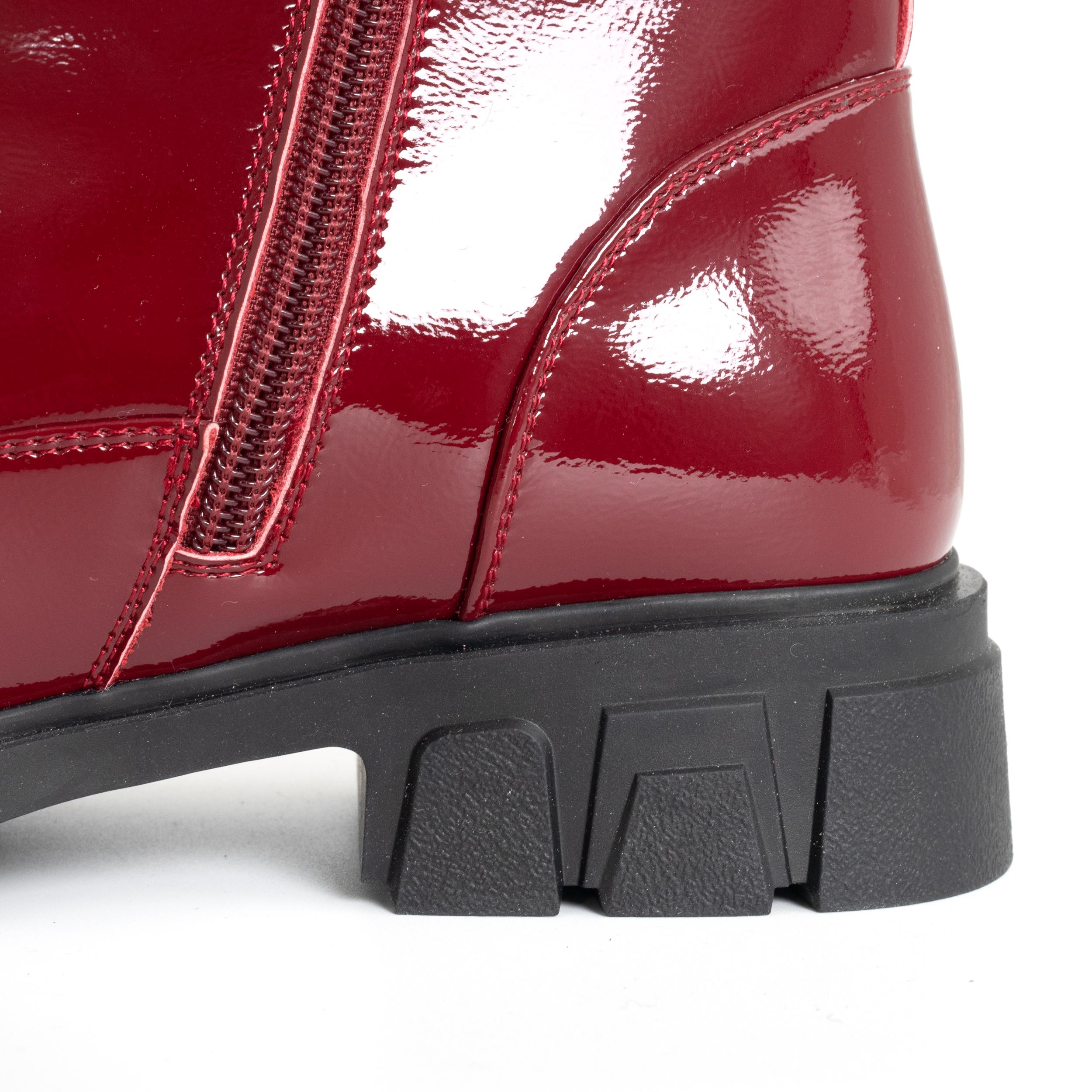 YZY Wholesale Women work boots with burgundy patent leather