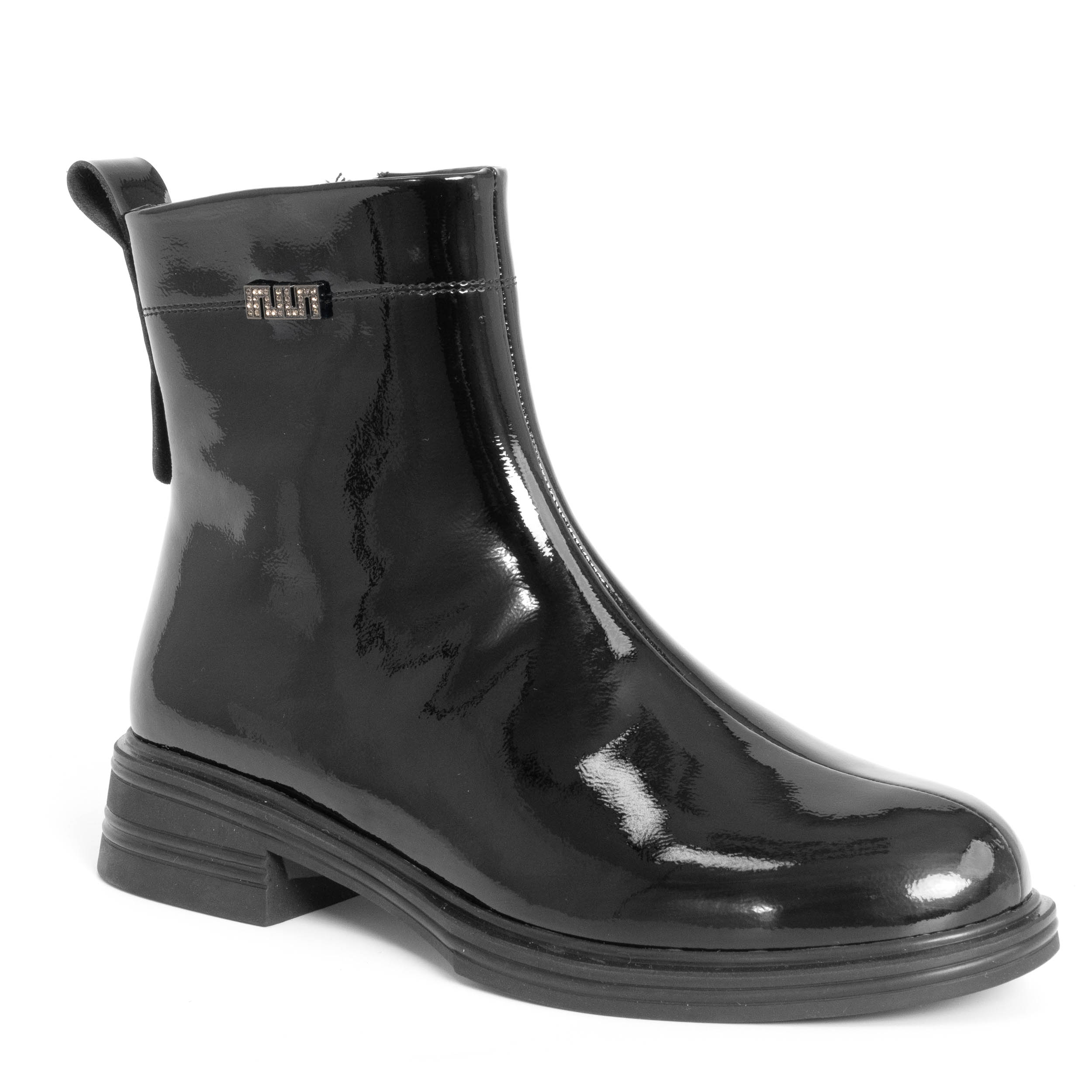 women work boots with black patent leather