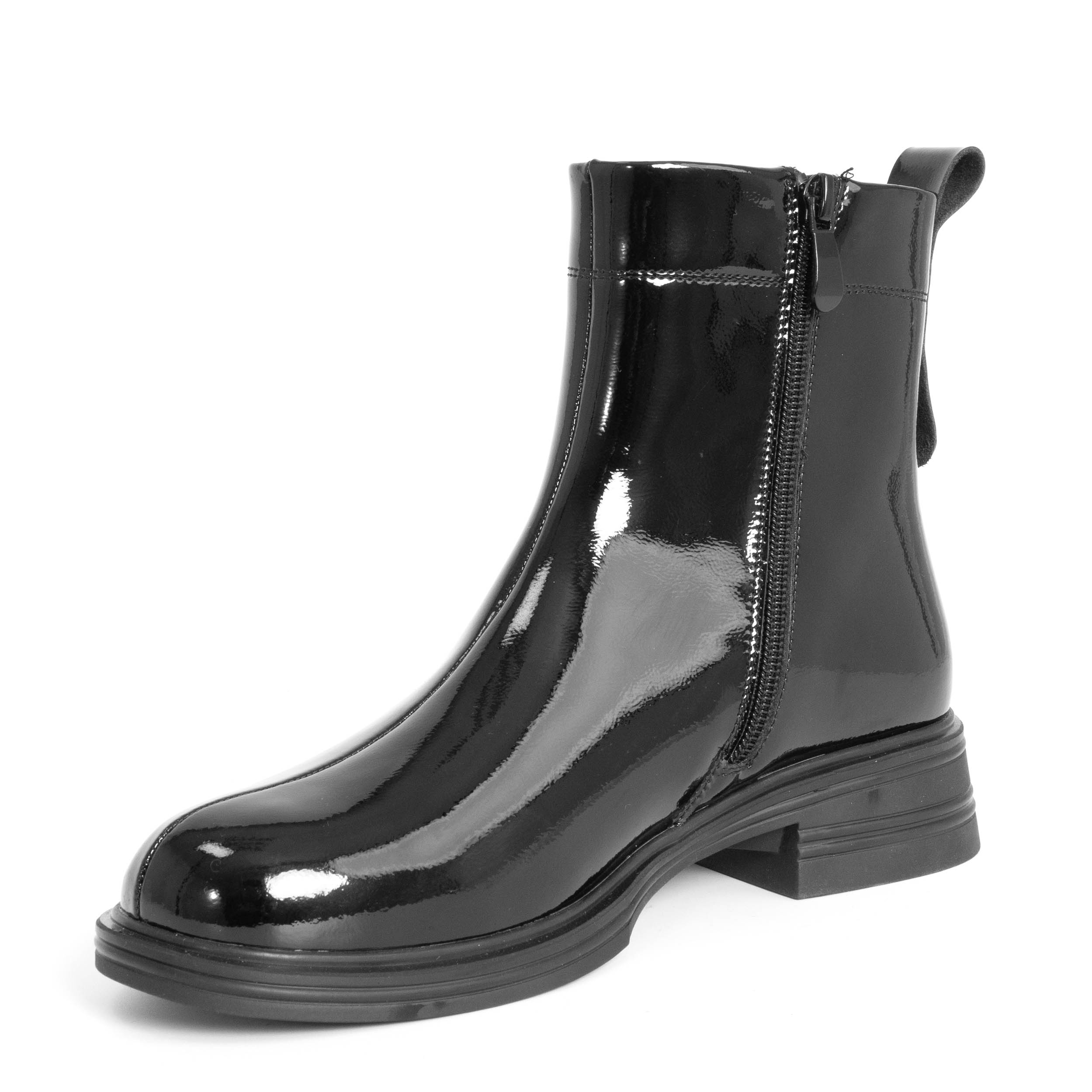 women work boots with black patent leather