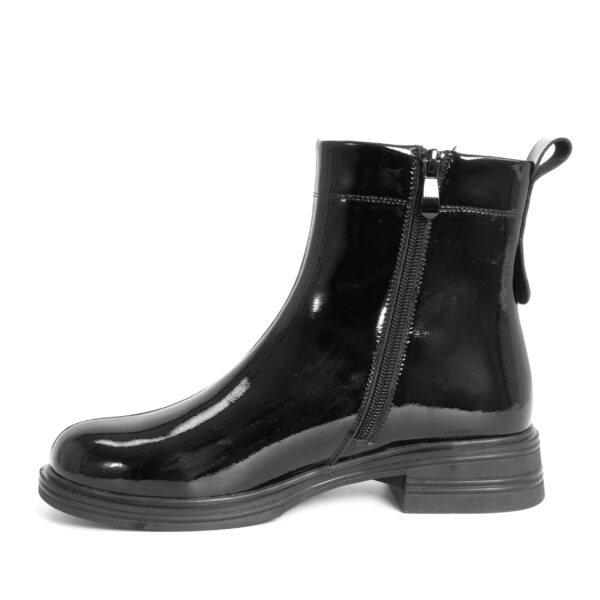 women work boots with black patent leather