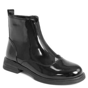 women work boots with black patent leather