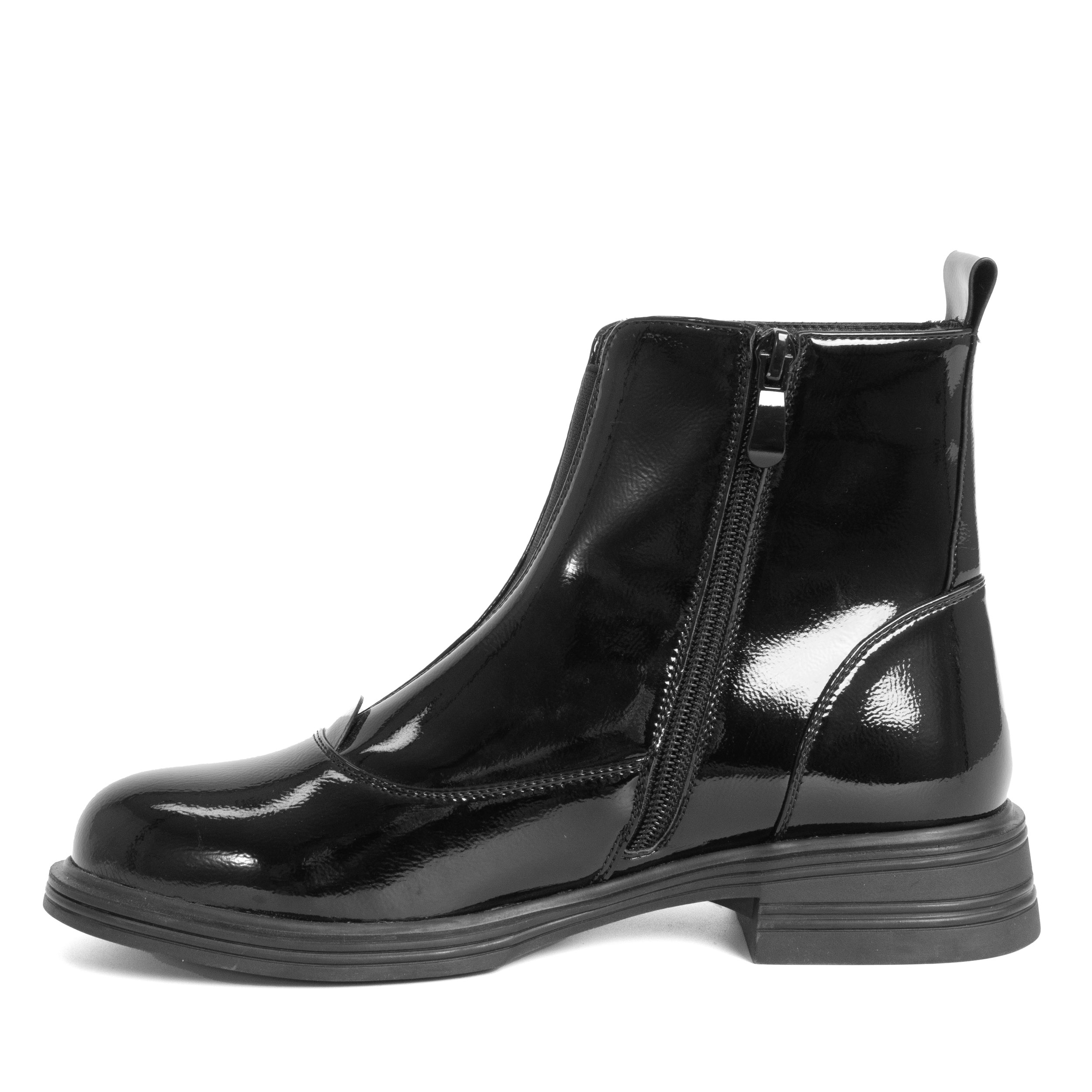 women work boots with black patent leather