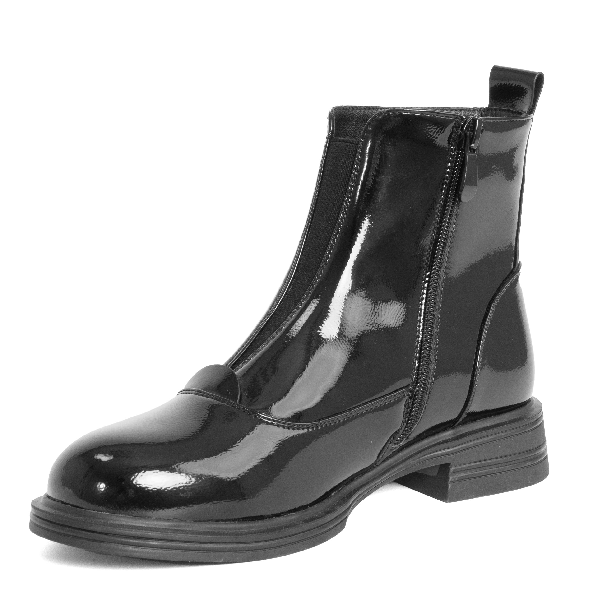 women work boots with black patent leather