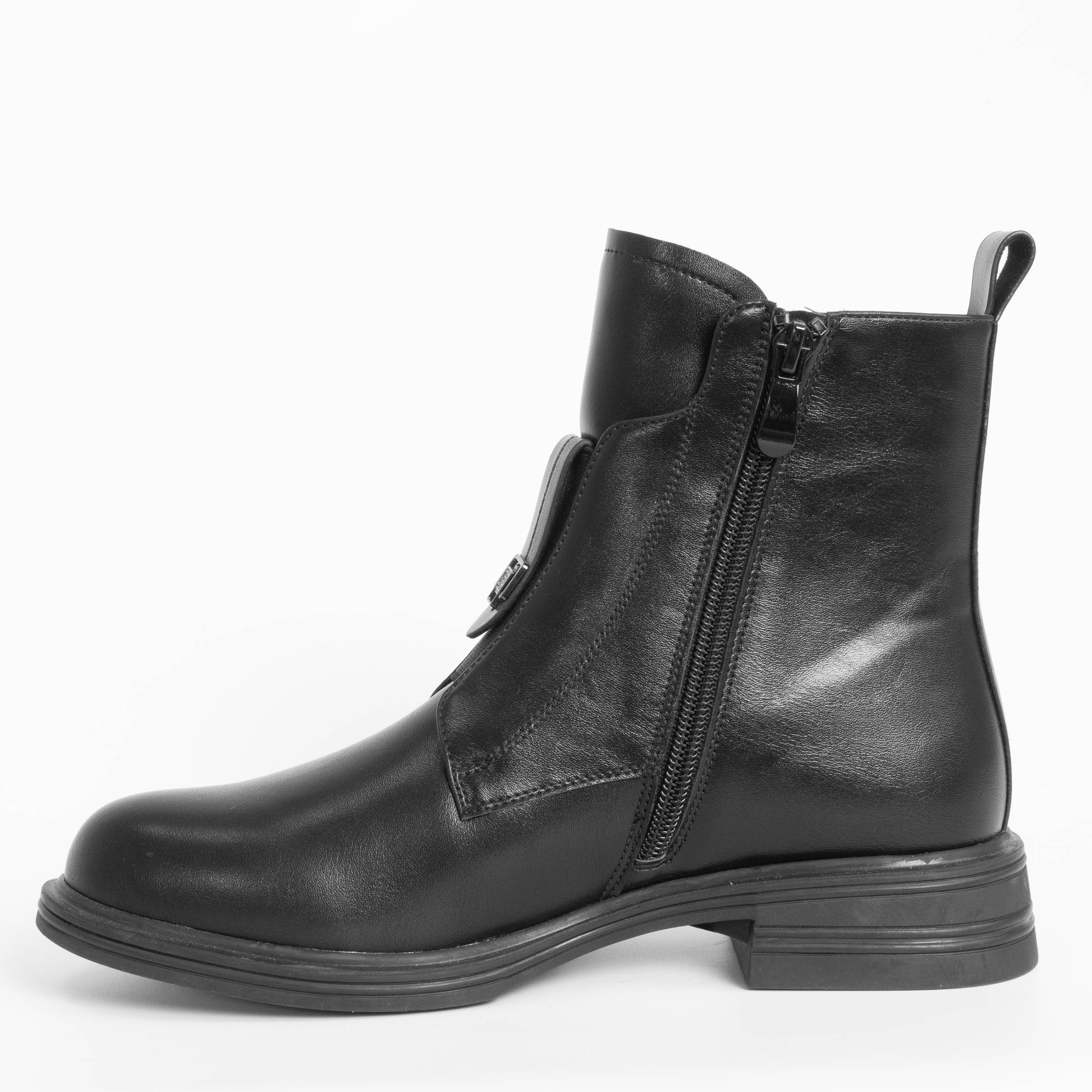 women work boots with black microfiber leather