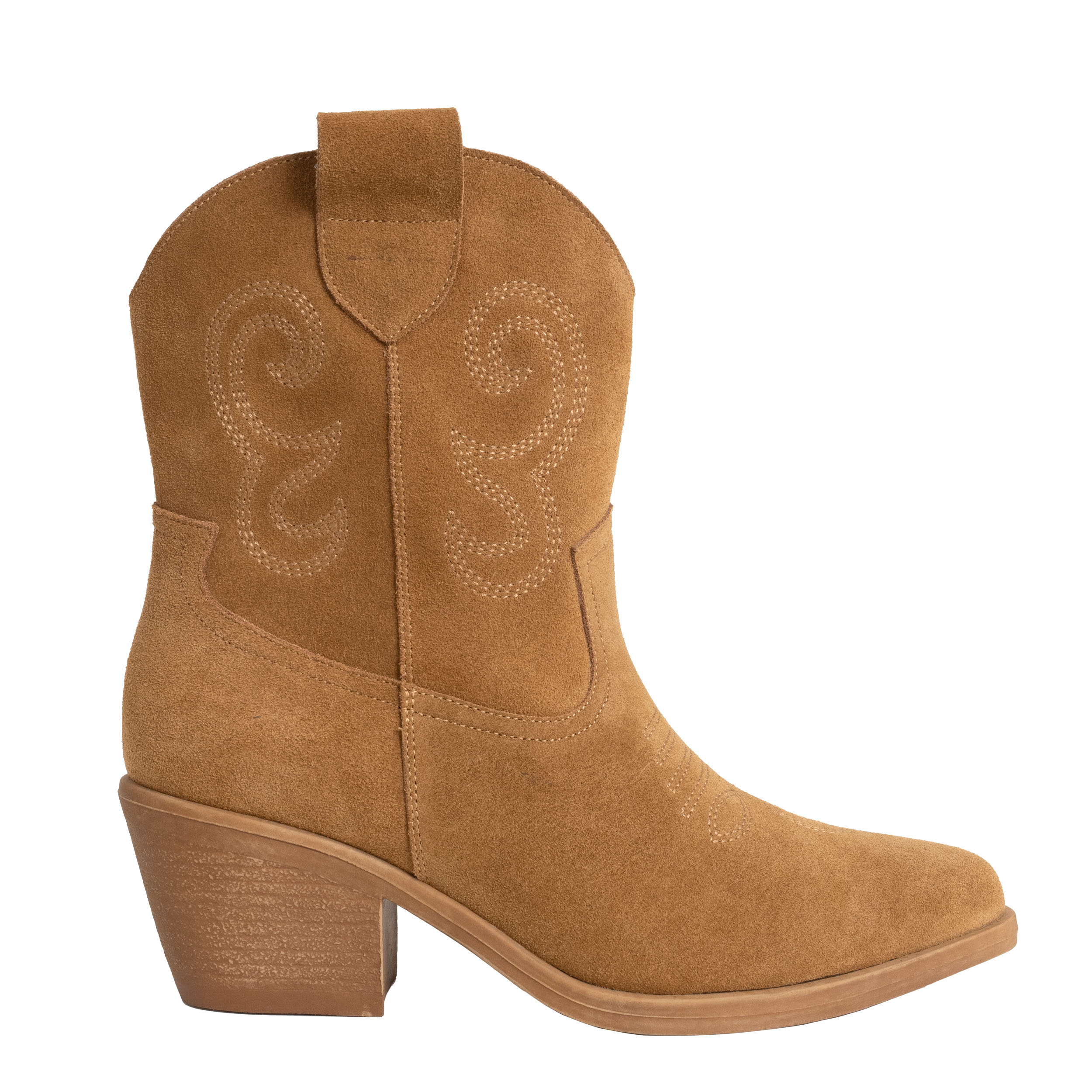 Ankle boots for women with Khaki genuine leather