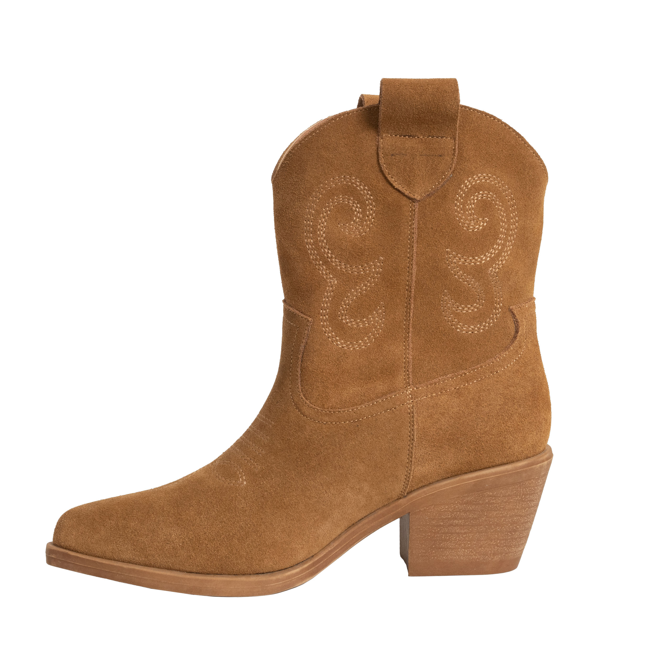 Ankle boots for women with Khaki genuine leather