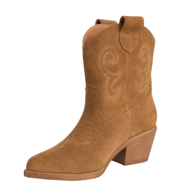 Ankle boots for women with Khaki genuine leather