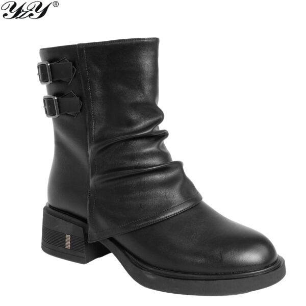 women work boots with black microfiber leather