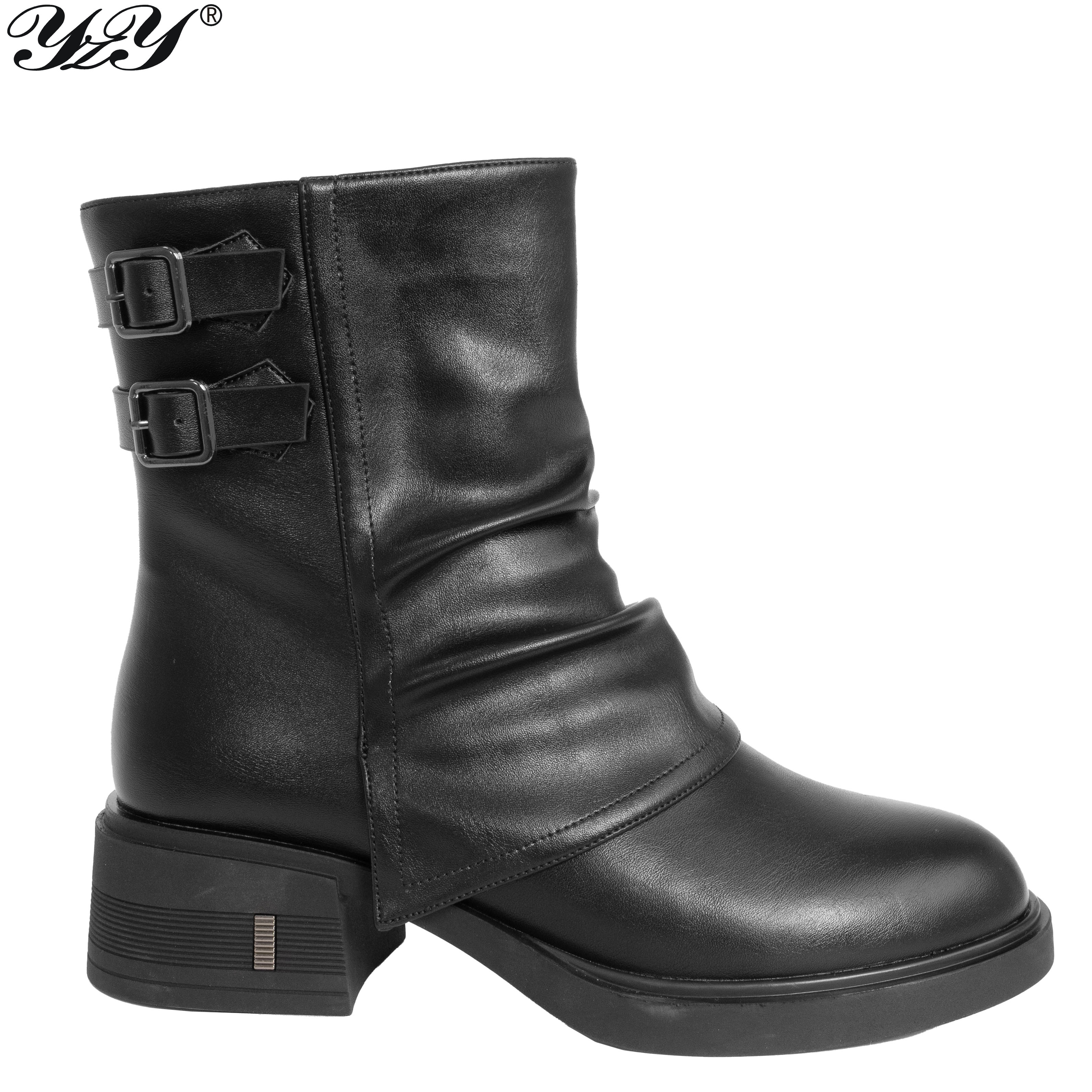 women work boots with black microfiber leather