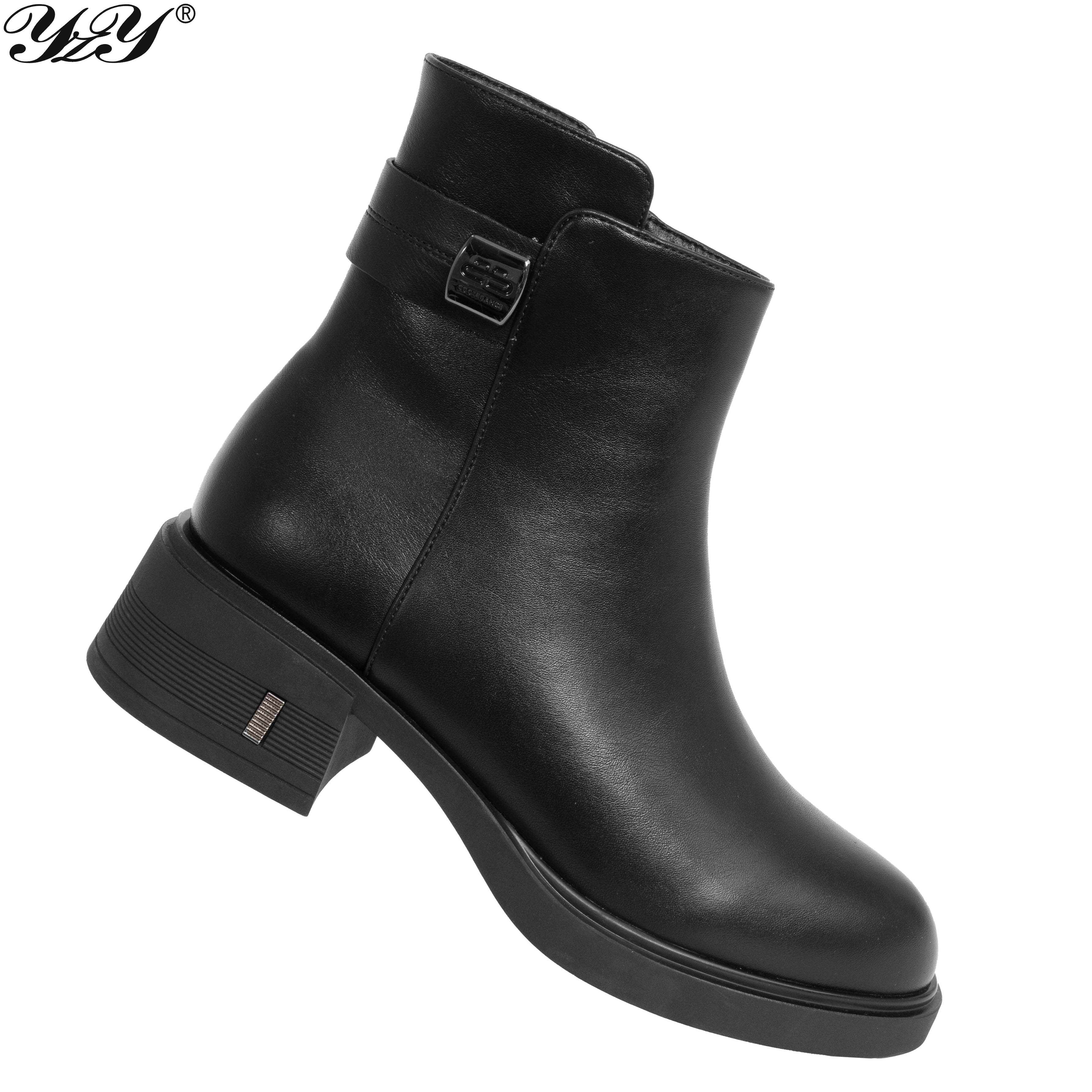 women black work boots with black microfiber leather