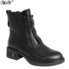 women work boots with black microfiber leather