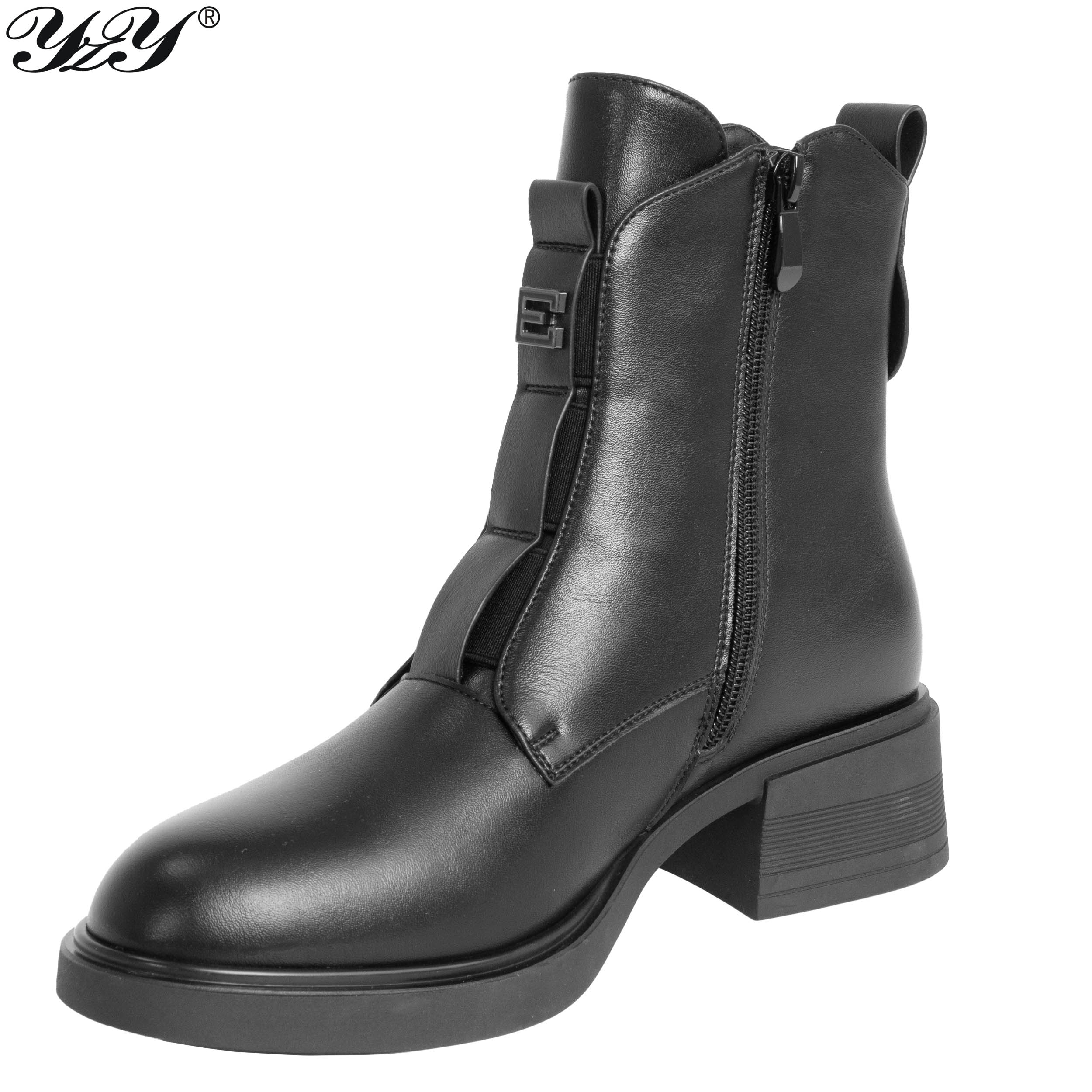 women work boots with black microfiber leather