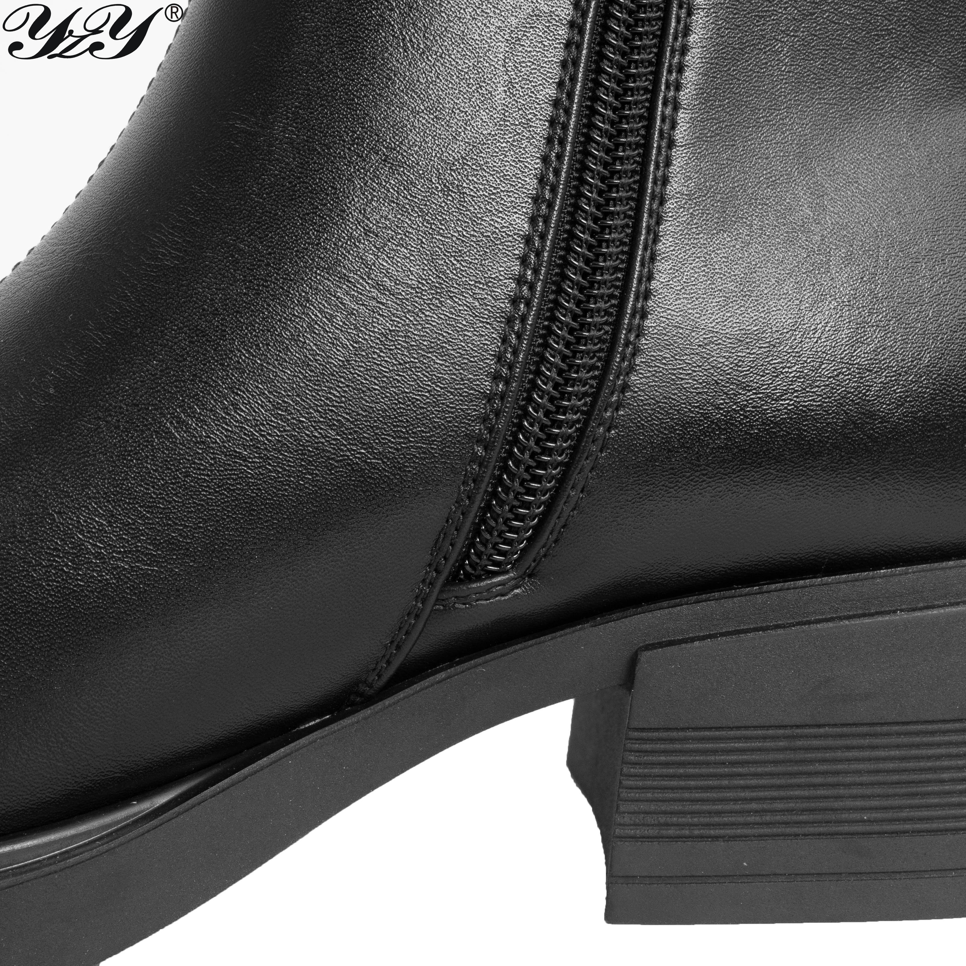 Women work boots with black microfiber leather