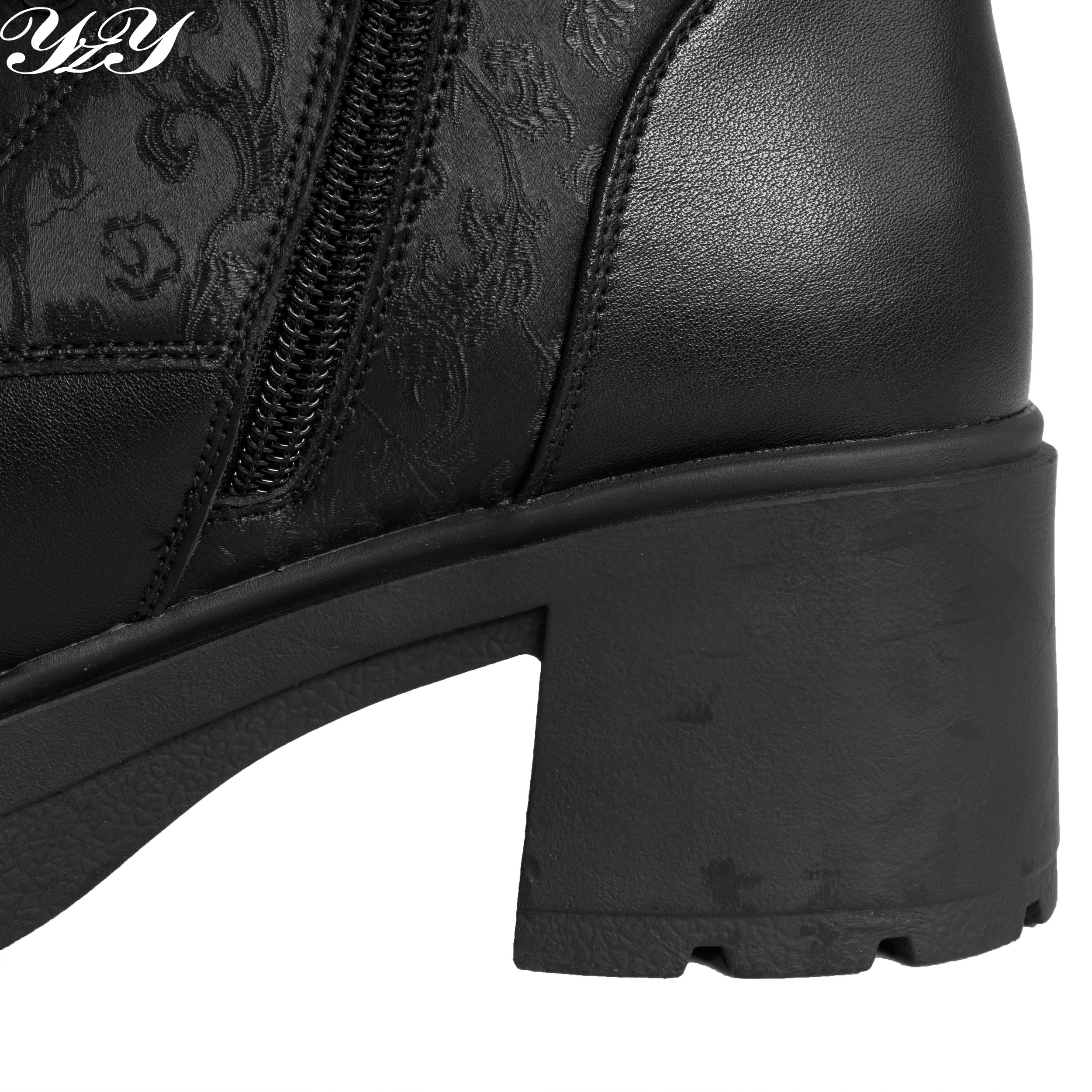 women ankle boots with black microfiber leather