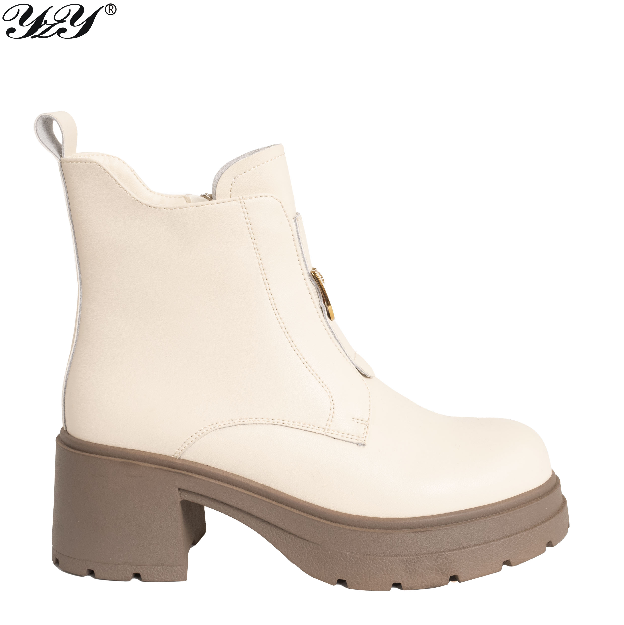 women ankle boots with microfiber leather