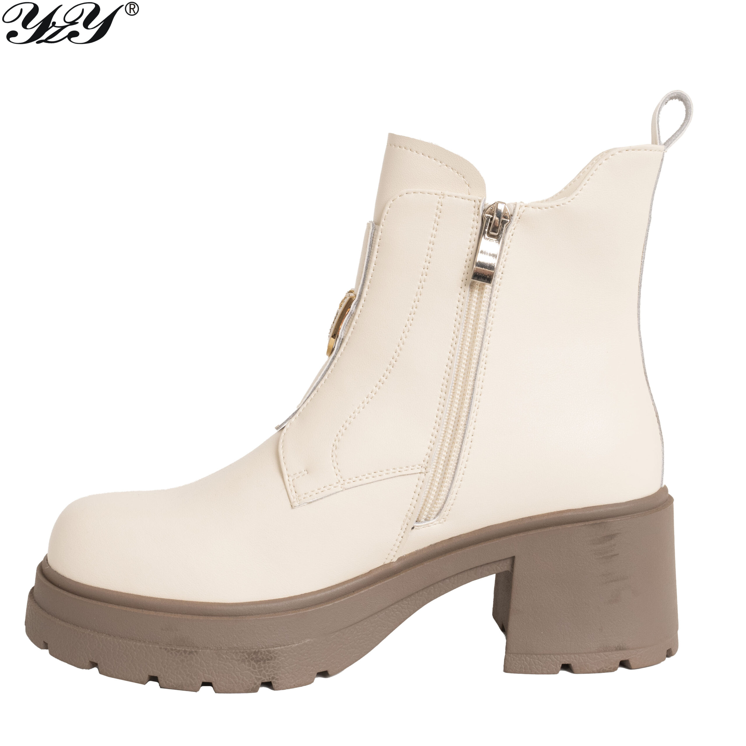 women ankle boots with microfiber leather