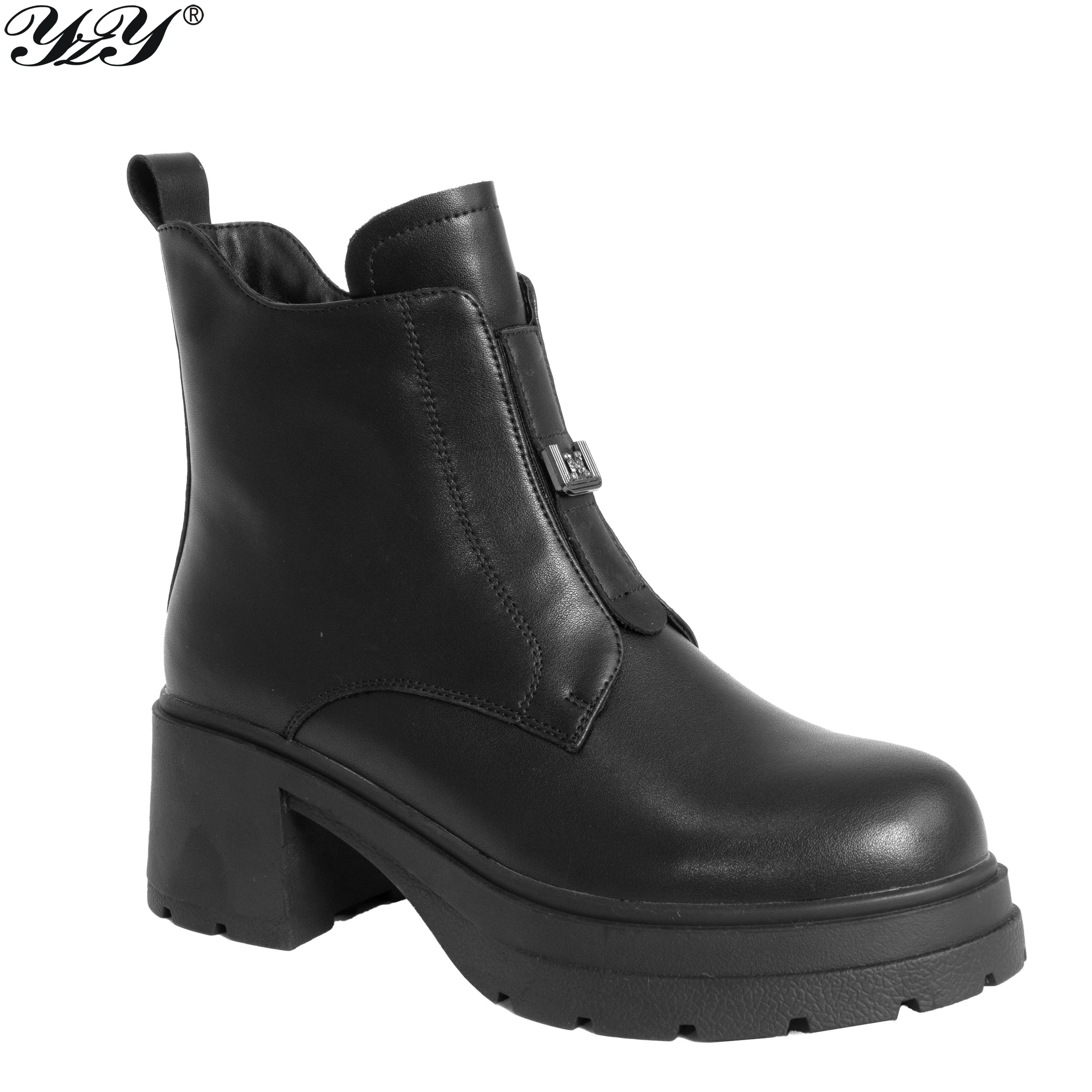 women ankle boots with microfiber leather