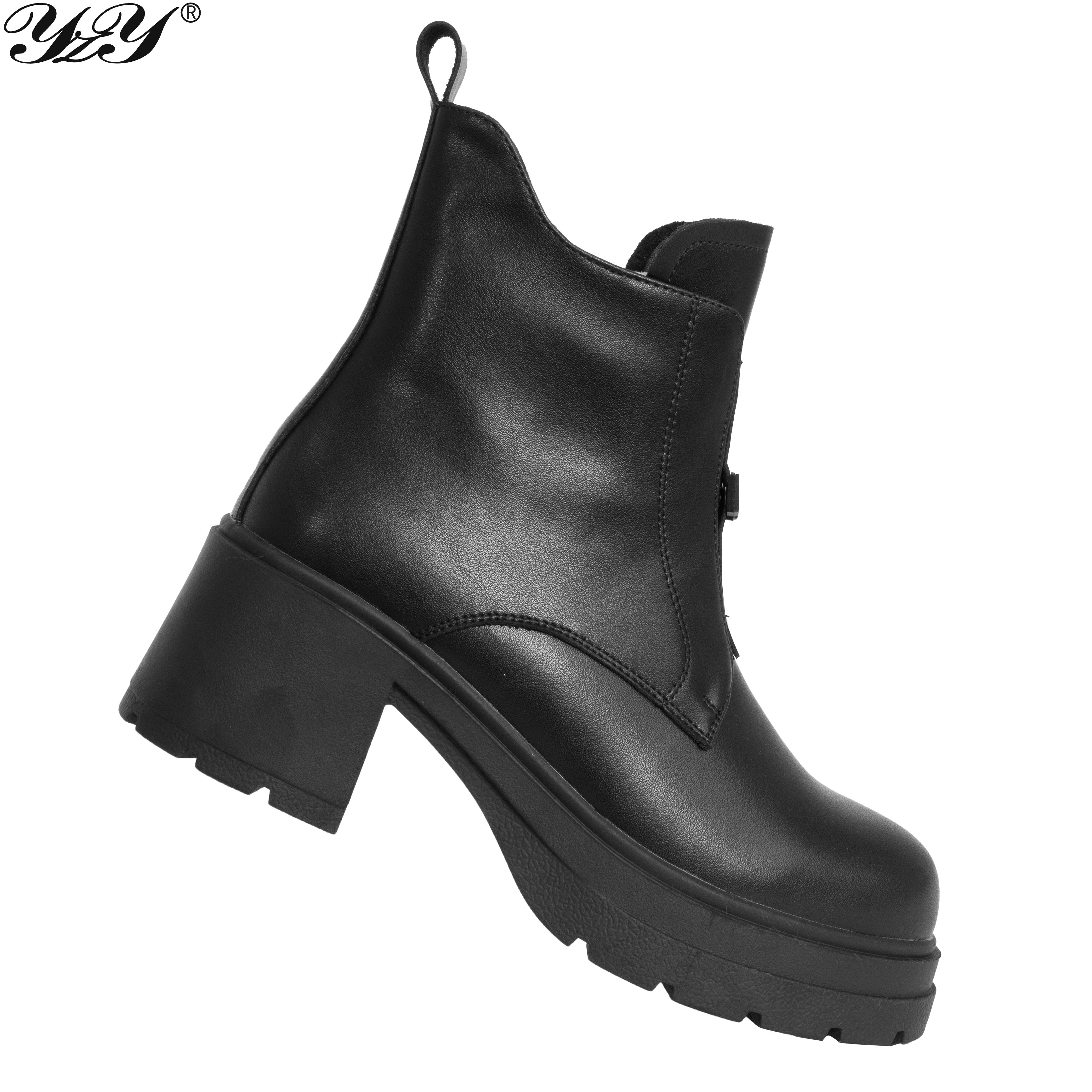 women ankle boots with microfiber leather