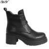 women ankle boots with microfiber leather