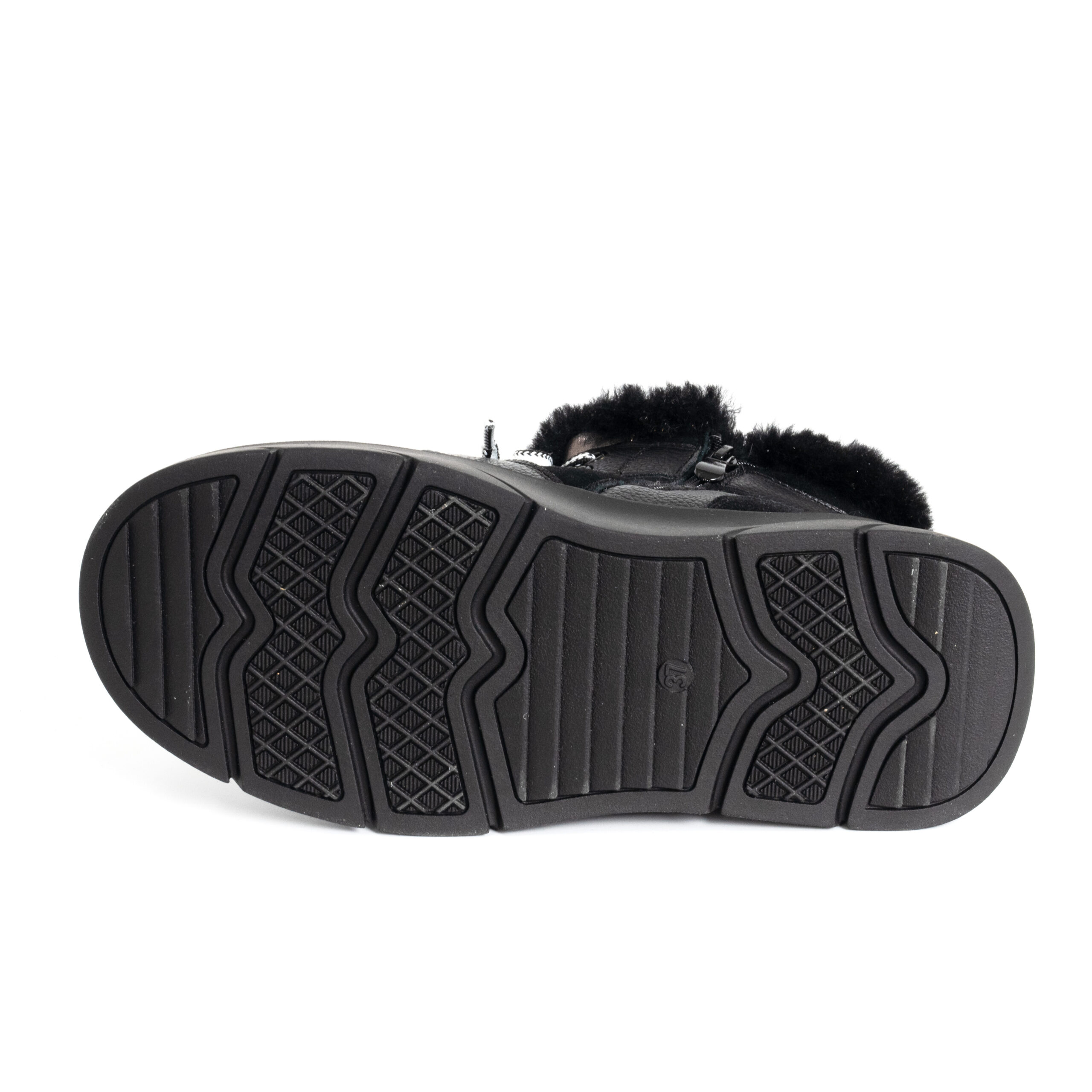 women casual style snow boots with microfiber leather, genuine leather and synthetic fur