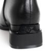 women heeled boots with black microfiber leather