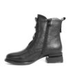 women heeled boots with black microfiber leather