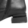 women heeled boots with black microfiber leather