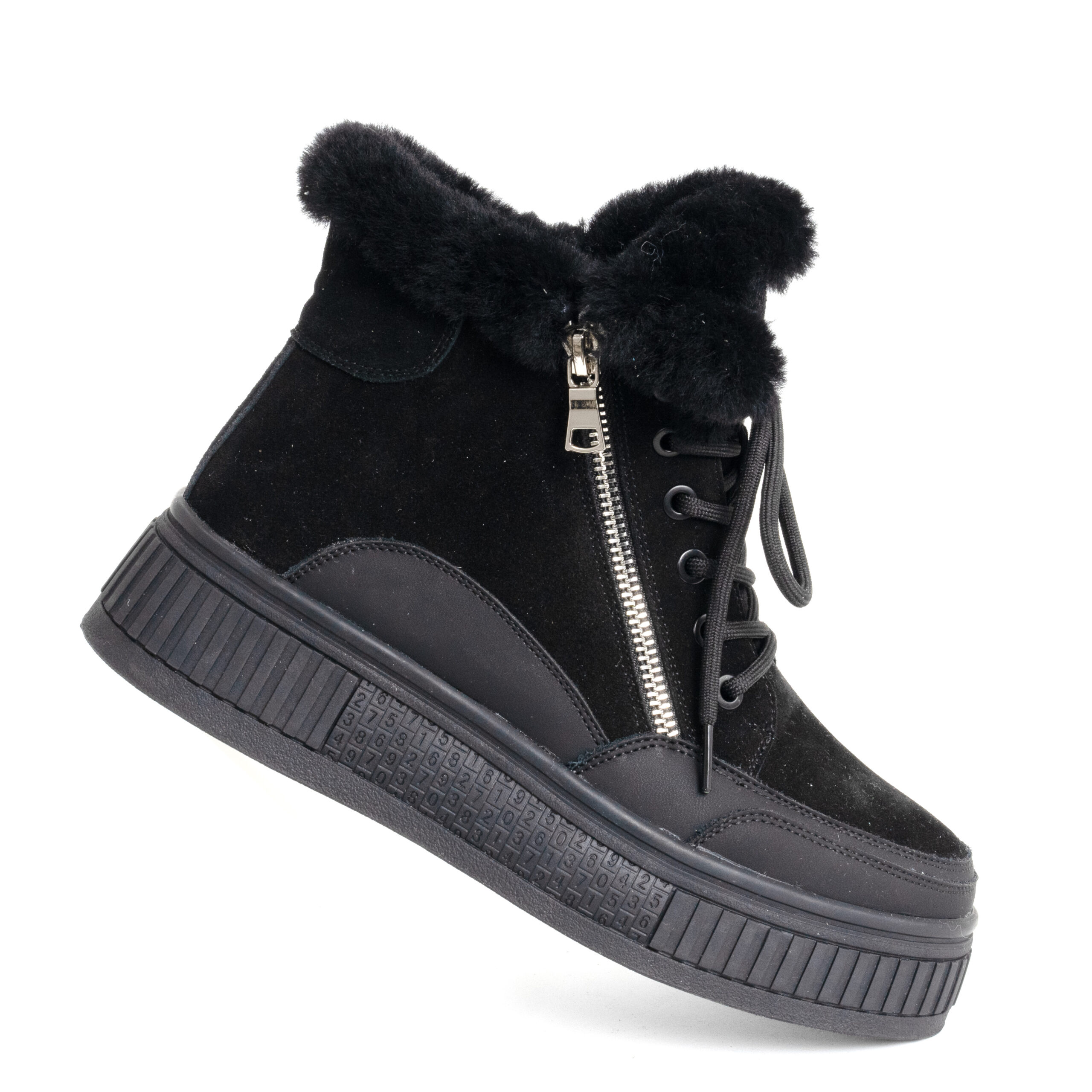 women snow boots with casual style and black leather