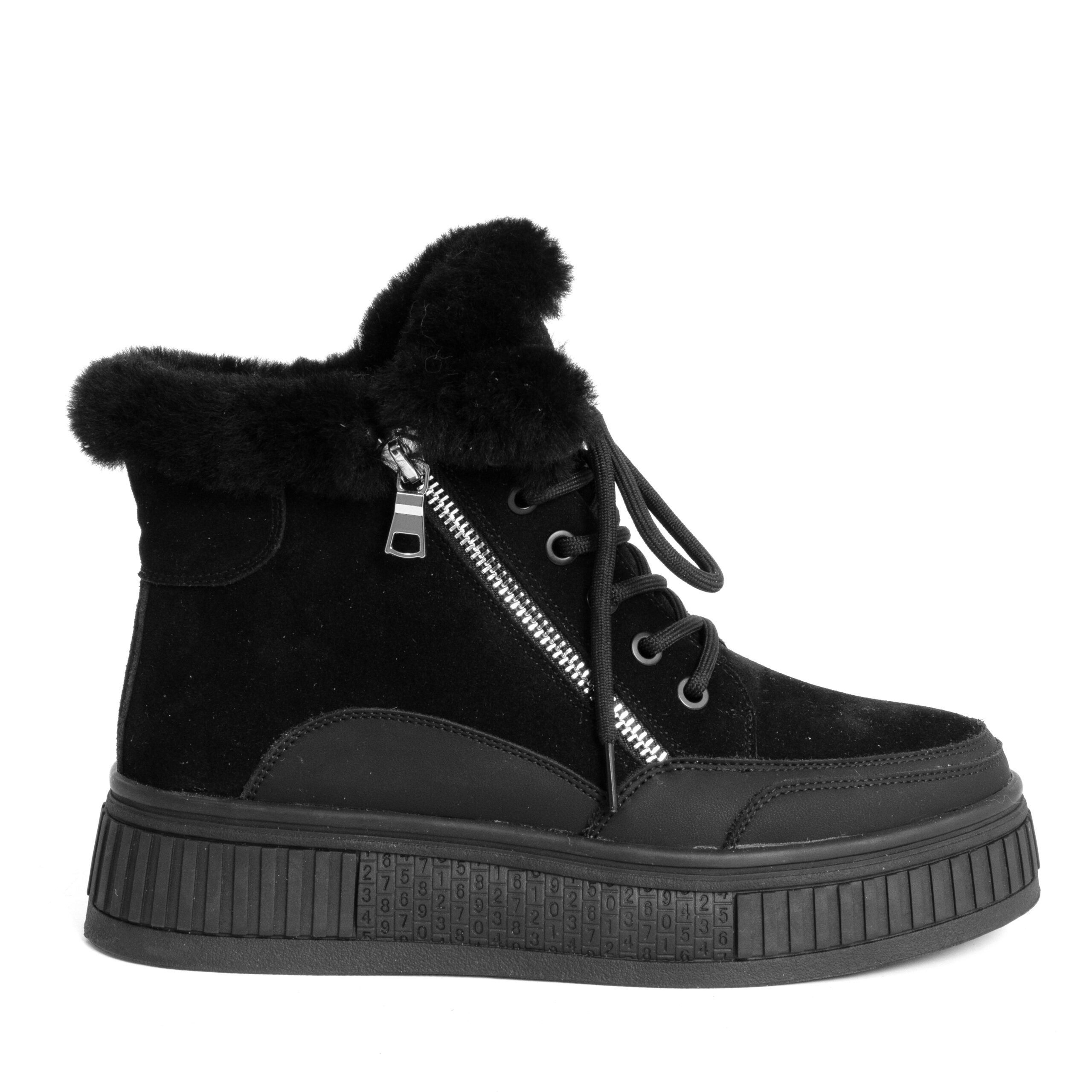 women snow boots with casual style and black leather