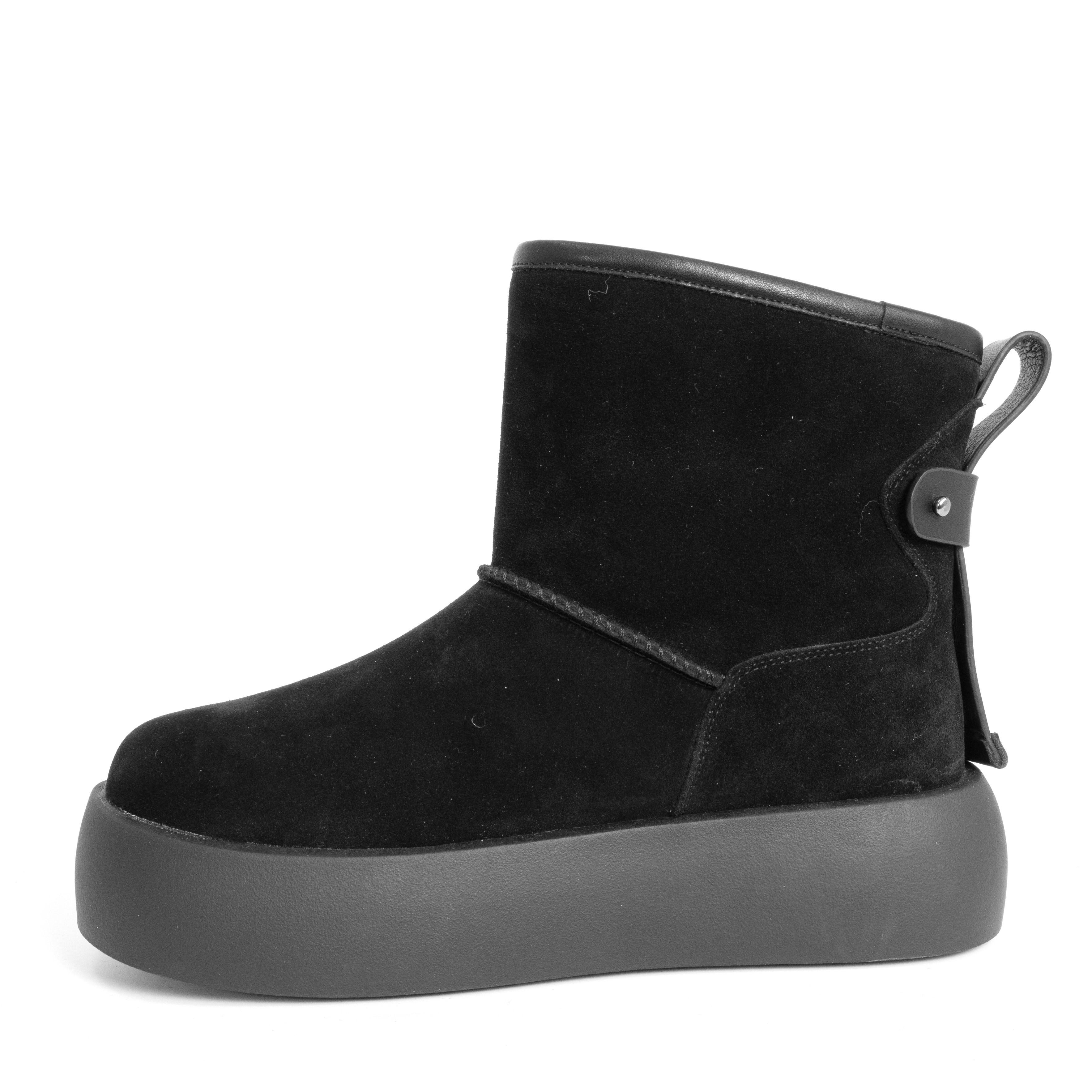 women snow boots with black genuine leather