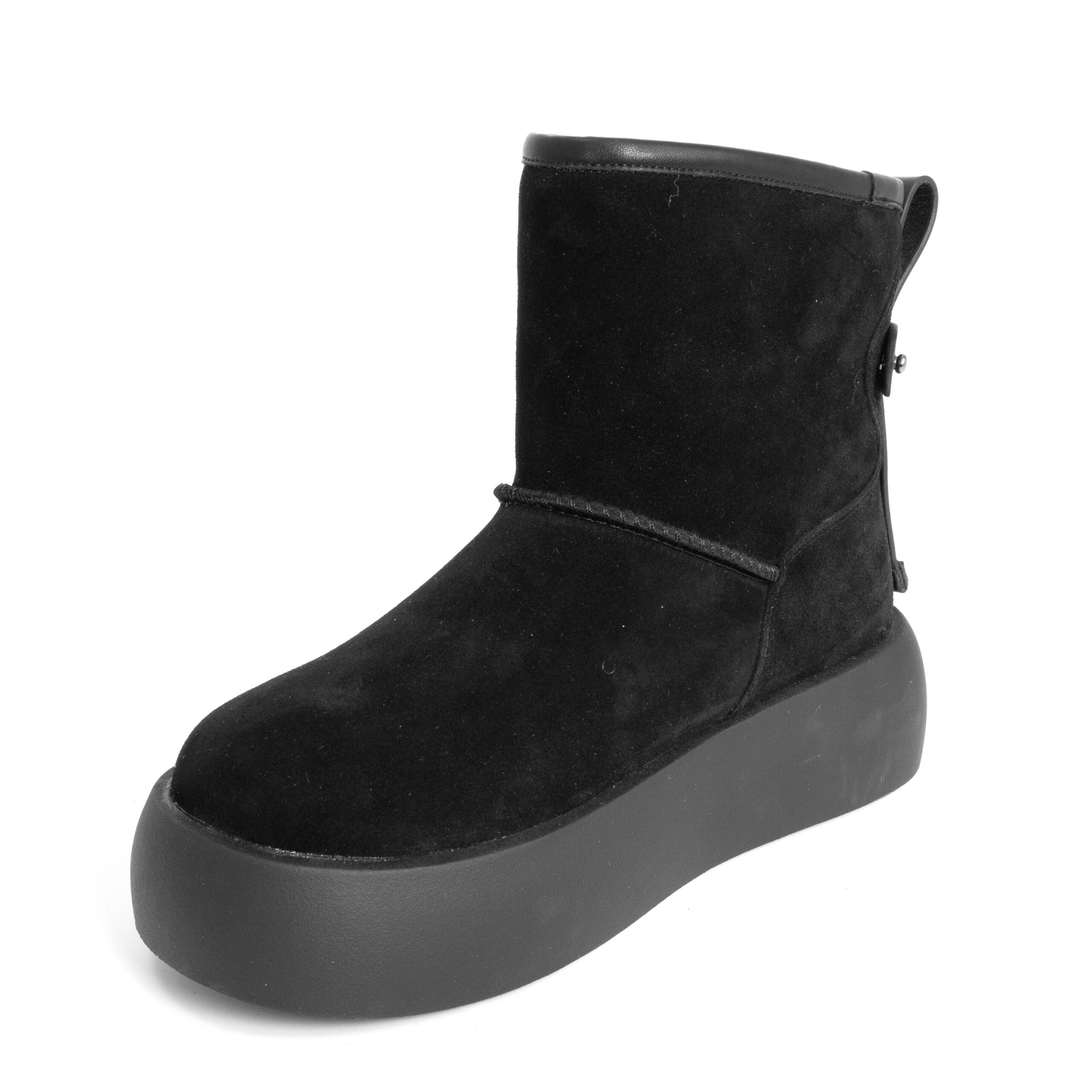 women snow boots with black genuine leather