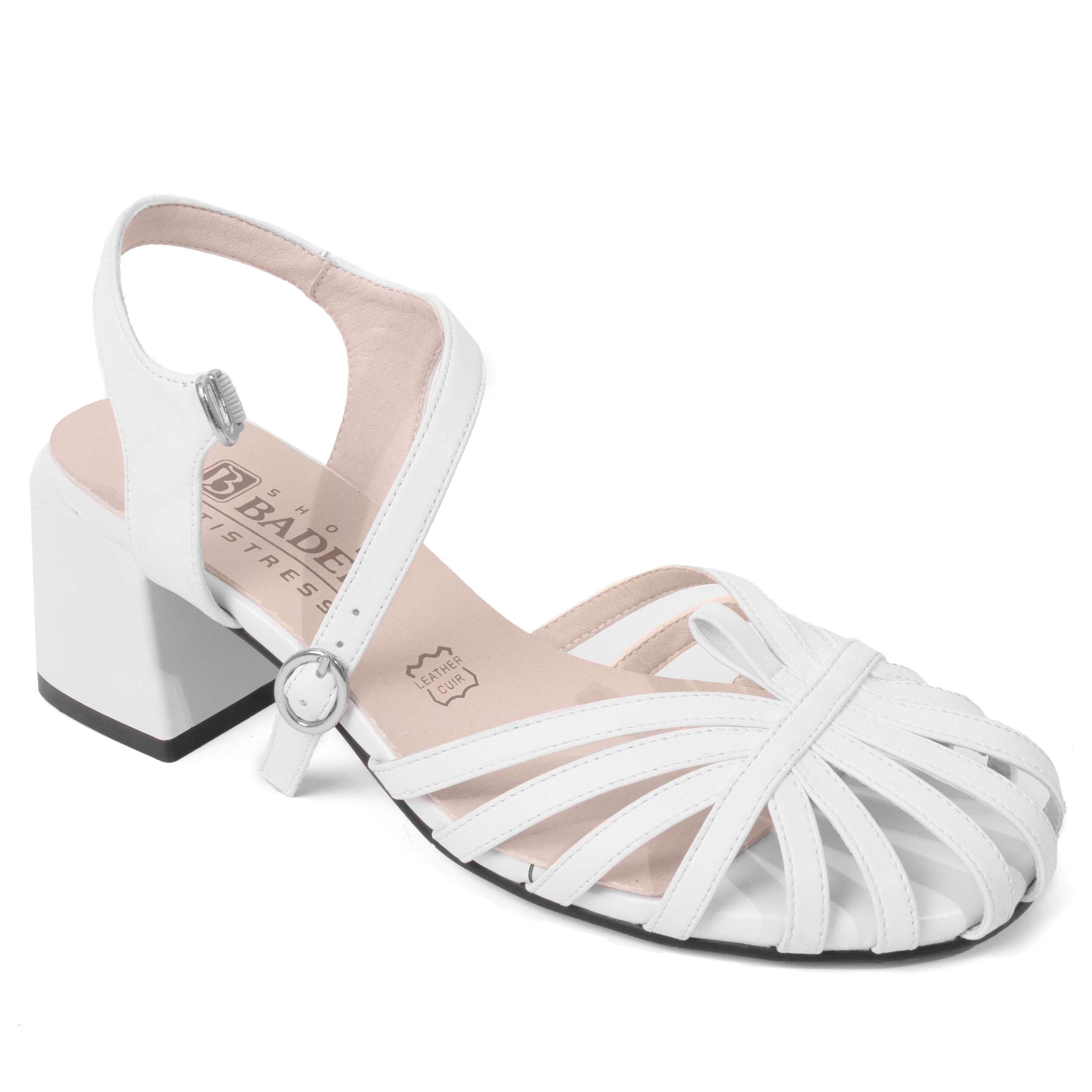 women heeled sandals with patent leather