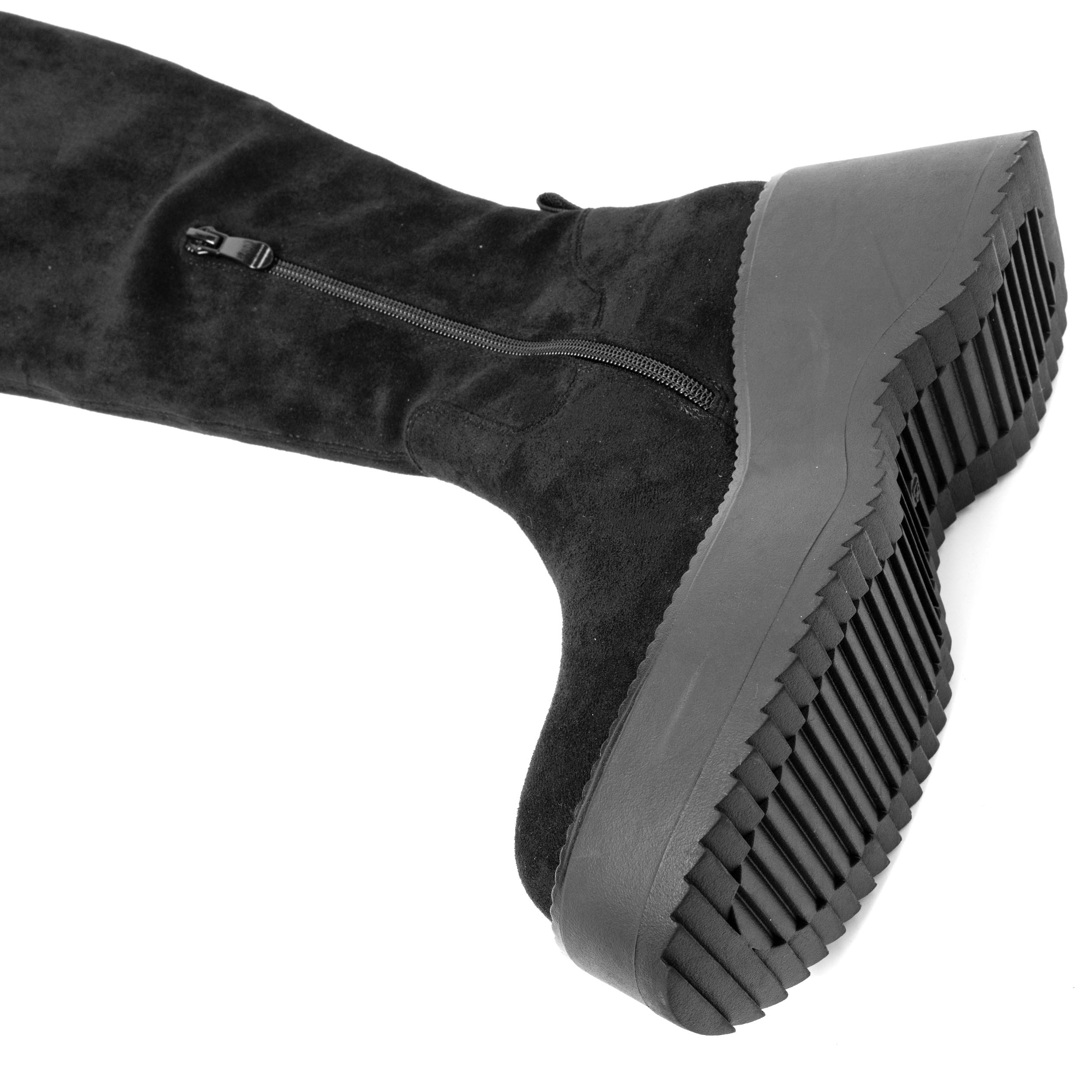 leather knee high boots for women with microfiber