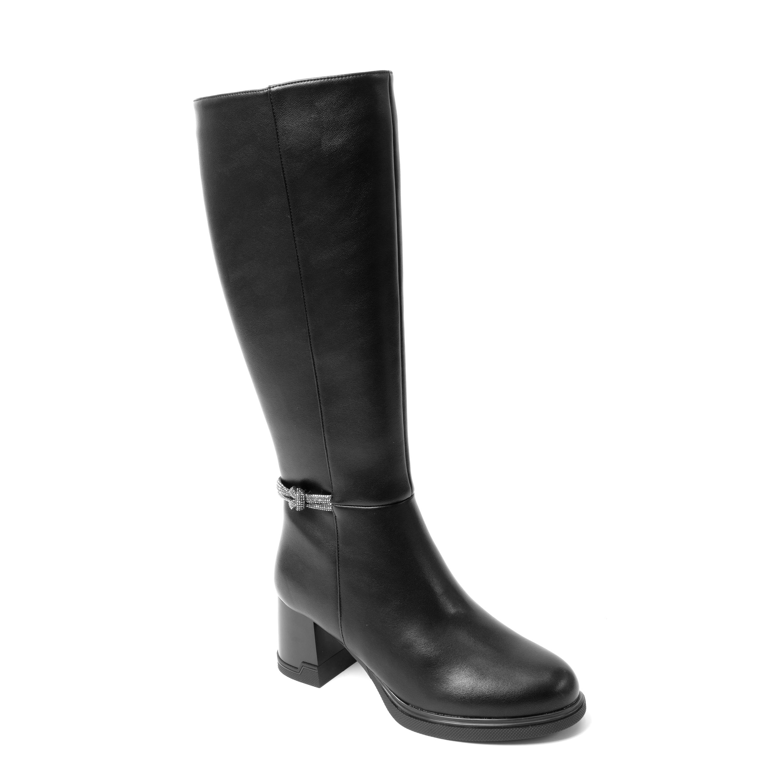 knee high boots with heel for women with PU leather